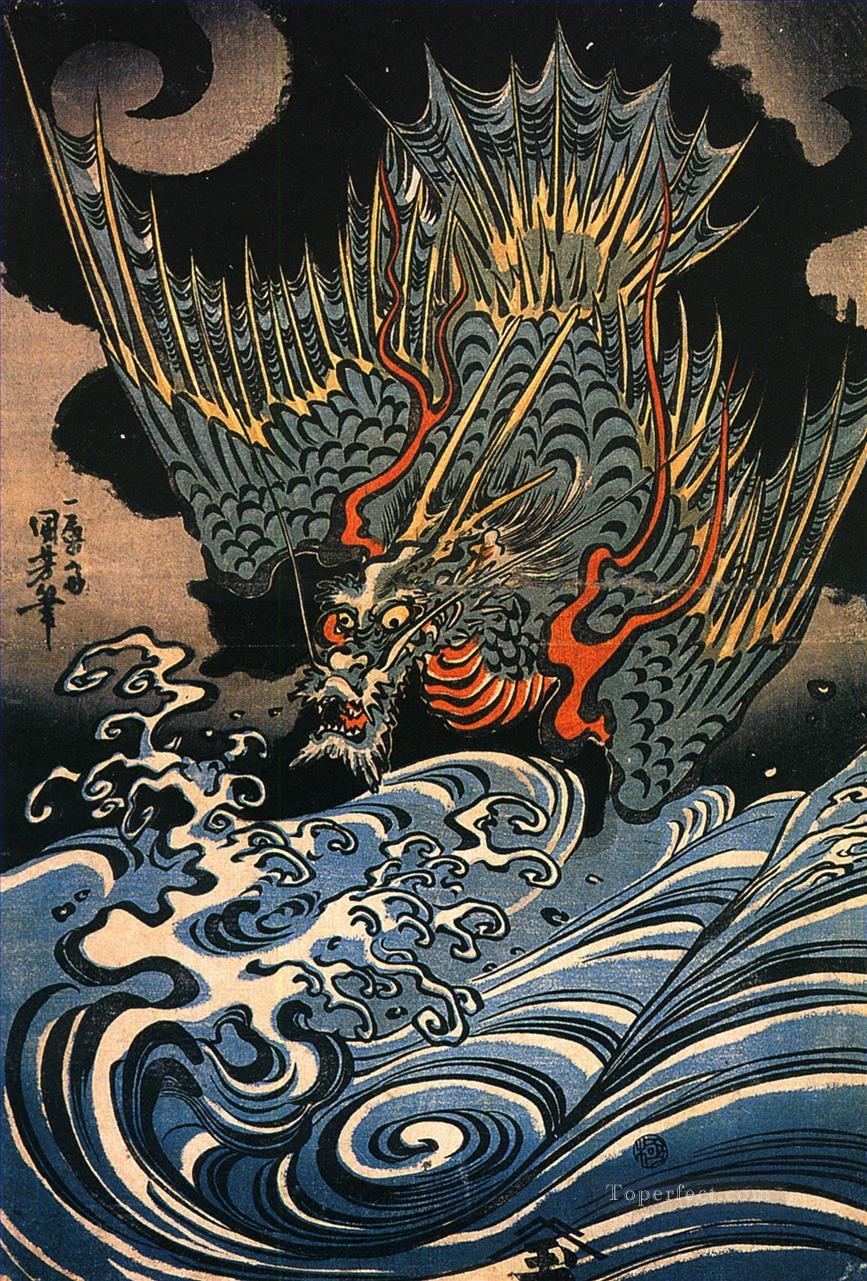 dragon Utagawa Kuniyoshi Ukiyo e Oil Paintings